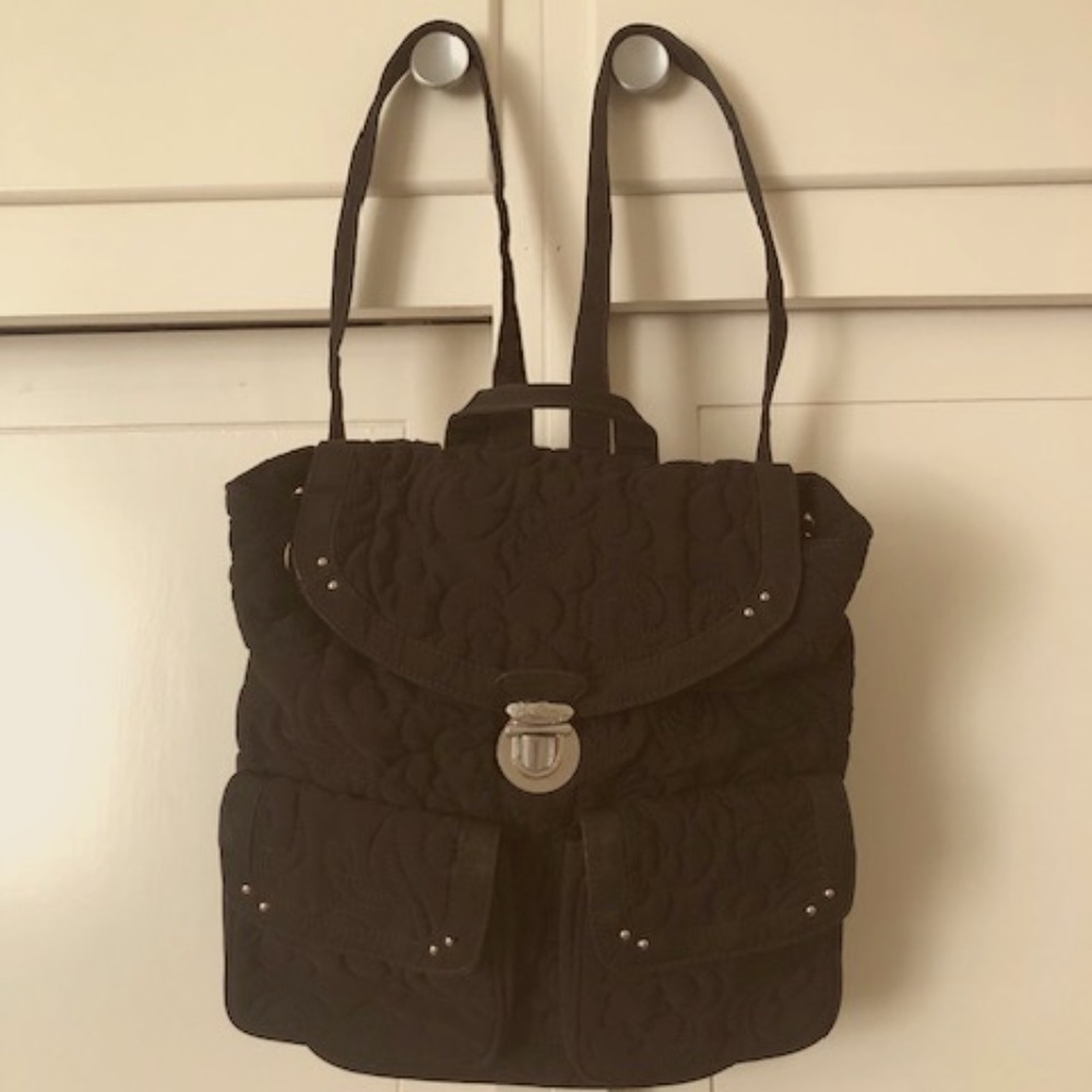 Vera Bradley Black Quilted Backpack - Excellent Condition - Super Cute!